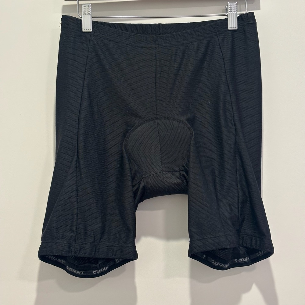 Giant Mens Black‎ Padded Cycling Shorts Size Large Biking Road Trail Mesh